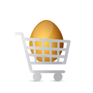 购物车鸡蛋插图设计