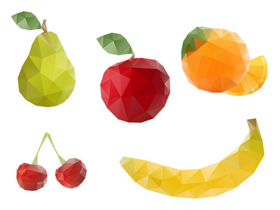 低聚三角风格水果照片