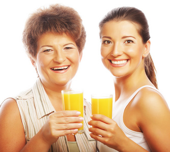 两个女人和橙汁
