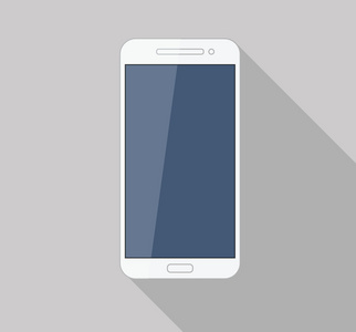 平白色手机现代的时尚的长长的阴影