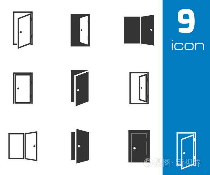 矢量黑门图标集