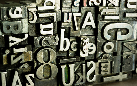 金属型印刷排版旧印刷体文字字母
