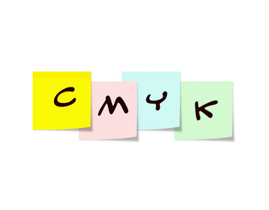 cmyk 粘滞便笺上