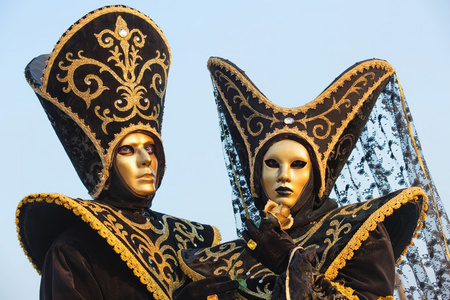 在威尼斯威尼斯服装狂欢面具