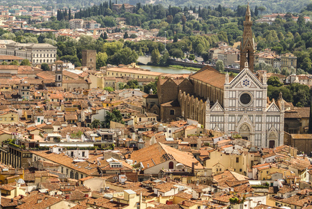 佛罗伦萨，意大利 从 duomo 教堂顶端的全景视图