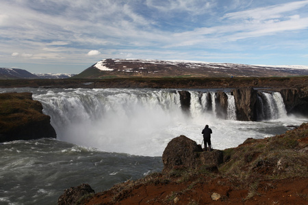 godafoss 与冰岛山瀑布