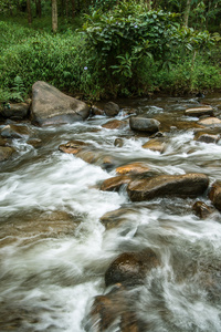 在泰国森林中的流。国家公园茵他侬