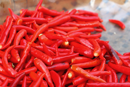 在市场中的红辣椒