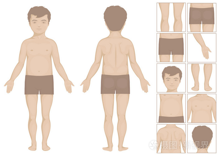 人类或男孩的身体部位 孩子的矢量卡通插画插画 正版商用图片1f09wb 摄图新视界