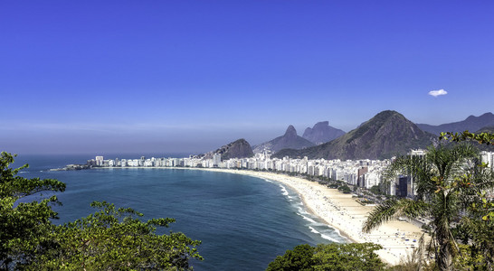 在里约热内卢的科帕卡巴纳海滩上阳光灿烂的日子