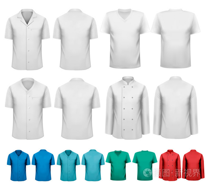 组的白丰富多彩的工作服设计模板矢量