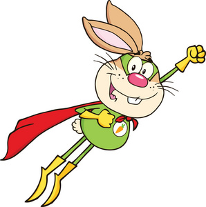 棕兔超级英雄漫画人物飞行图片