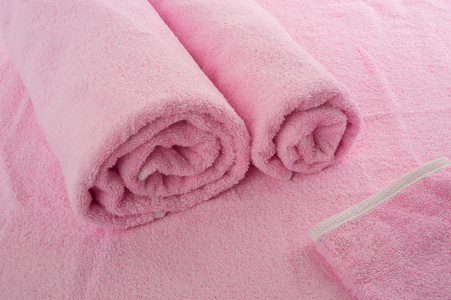 粉红色柔软的毛巾
