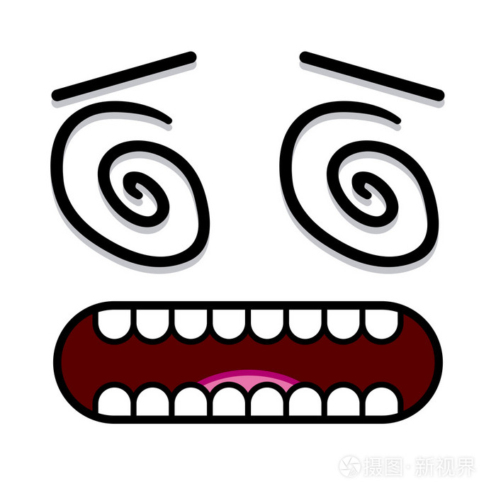 一个向量可爱卡通白头晕脸