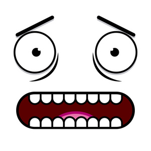 一个向量可爱卡通白害怕的表情照片