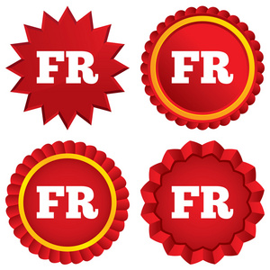 法国语言符号图标。fr 翻译