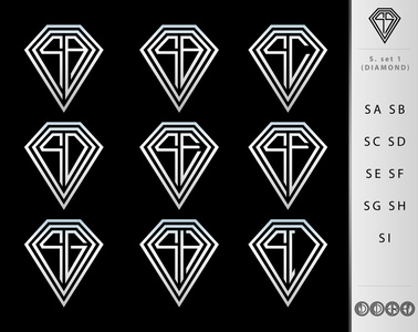 字母S集钻石