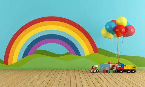 空室用彩虹和玩具