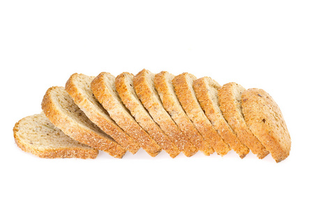 新鲜可口的面包，在白色背景上
