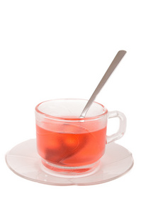 草莓茶在杯中