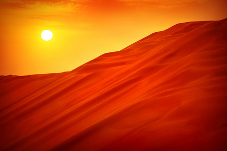 沙漠的日落景观