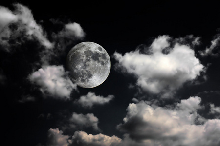 多云的天空和月亮