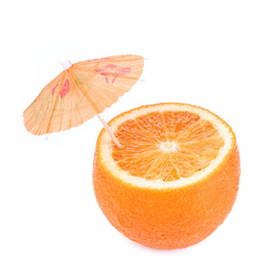 剪切带伞的橙子图片