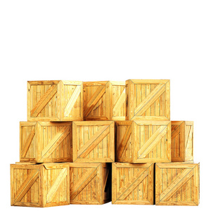 孤立在白色背景上的木盒子