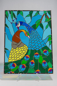 阳光折射图标色彩鲜艳的彩绘玻璃照片