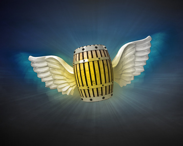 饮料桶与天使的翅膀图片