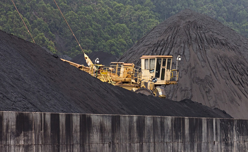 矿井中煤的巨大 excavator