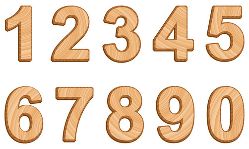木质大小写数字图片