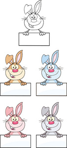 兔卡通人物 3 集的集合