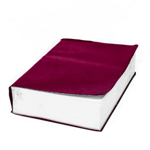 孤立的白色背景上的简单紫精装书