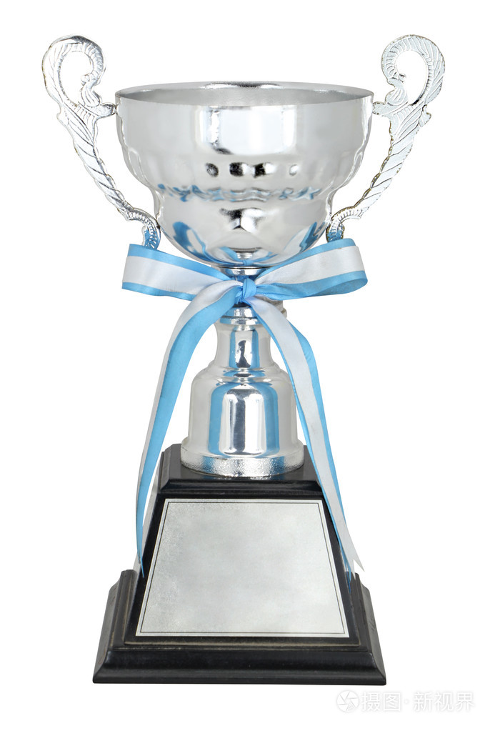 冠军银奖杯上白色孤立