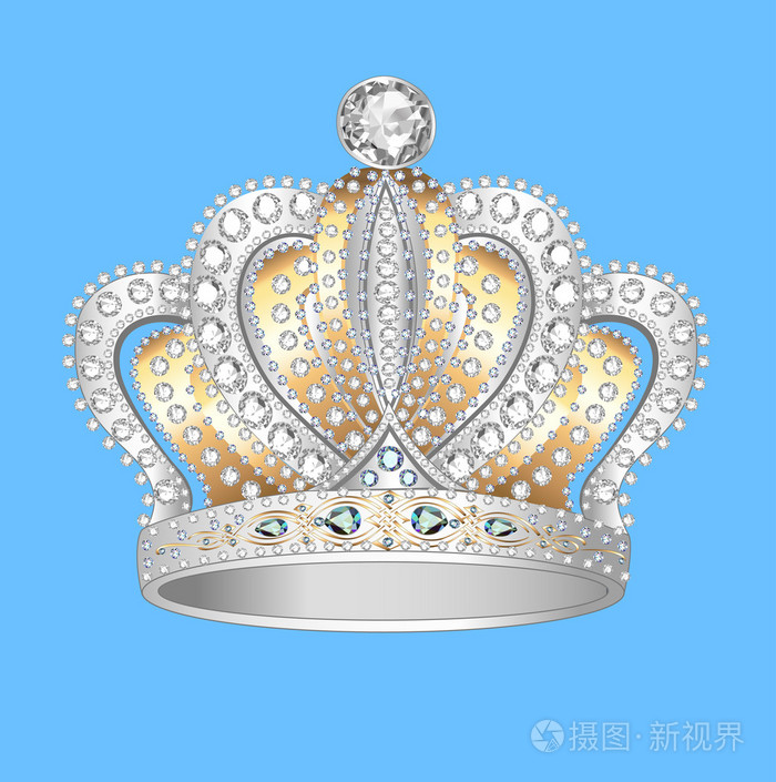 黄金白银和宝石的皇冠