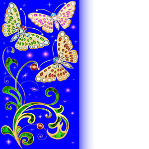 蝴蝶与珍贵斯通饰物的背景图片