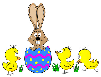 复活节兔子从卵孵化