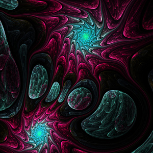 黑暗分形涡旋形图案，数码艺术作品的平面创意设计
