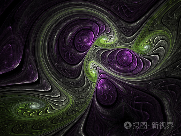 黑暗的分形漩涡,数码艺术作品的平面创意设计