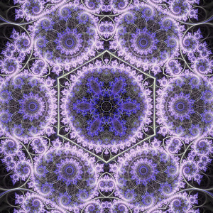 纠结的紫色分形曼荼罗 平面创意设计的数字作品
