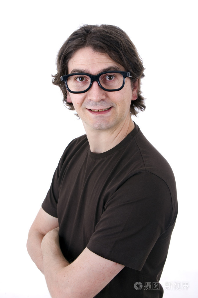 休闲的年轻人画像在白色背景照片-正版商用图片1f336a-摄图新视界