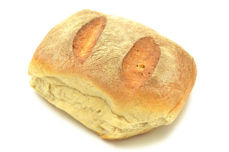 孤立在白色背景上的美味面包