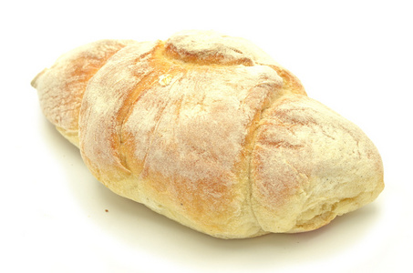 孤立在白色背景上的美味面包