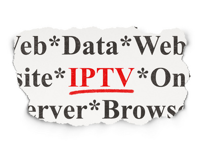 web 开发的概念 iptv 纸张背景上