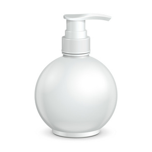 凝胶 泡沫或液体皂液器泵轮白色的塑料瓶。准备好您的设计。产品包装矢量 eps10