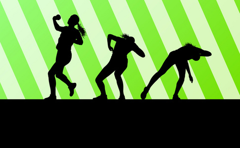 田径女子铅球矢量背景概念照片