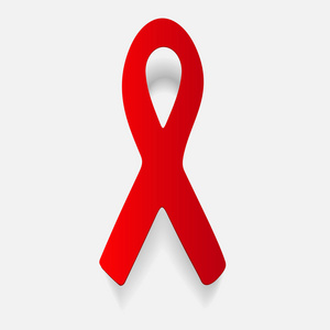 修剪的贴纸 丝带防治艾滋病