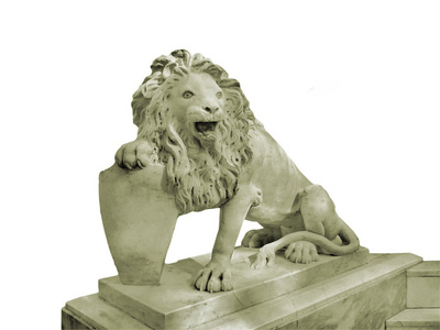 狮子与盾雕像