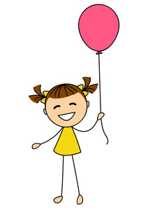 可爱的小女孩与气球